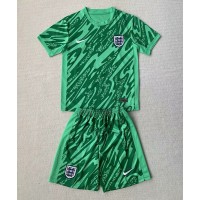 Echipament fotbal Anglia Portar Tricou Deplasare European 2024 pentru copii maneca scurta (+ Pantaloni scurti)